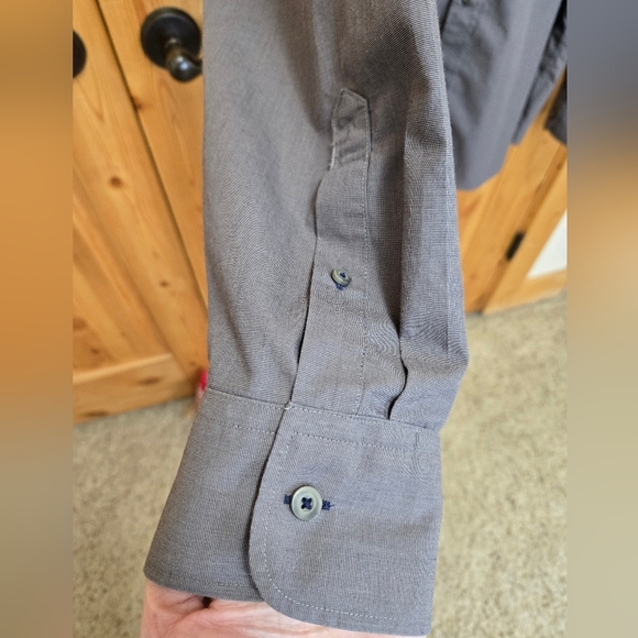 UNTUCKIT SANGIOVESE-WF BUTTON UP DRESS SHIRT TOP GREY COTTON MEN XXX LARGE 3X - Picture 5 of 13
